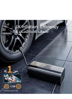 Generic Huake Portable Inflatable Air Pump,Tire Inflator Electric Air Pump, 150 PSI Tyre Pressure Detection with LED Light,Fast Power Bank , Auto Stop Electric Pump for Car, Bike, Ball  - Image 2
