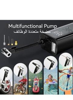 Generic Huake Portable Inflatable Air Pump,Tire Inflator Electric Air Pump, 150 PSI Tyre Pressure Detection with LED Light,Fast Power Bank , Auto Stop Electric Pump for Car, Bike, Ball  - Image 5