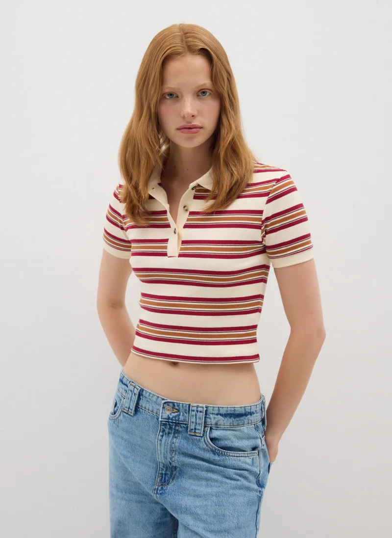 او في اس REGULAR FIT MULTICOLOUR STRETCH COTTON POLO