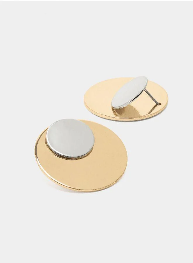 بارفوا أقراط دائرية ثنائية اللون