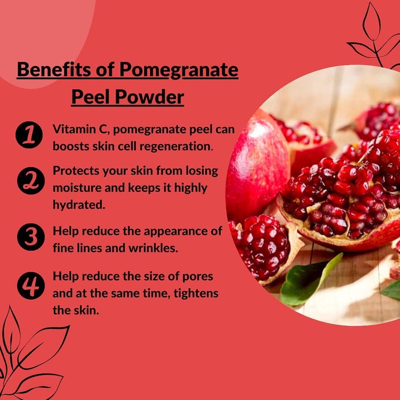 Saara HERBAL FRESH Pomegranate Peel Powder 400g Madhulai Anardana Powder For Face Skin Hair Anar Chilka Powder 400g pack of 4 x 100g - Image 2
