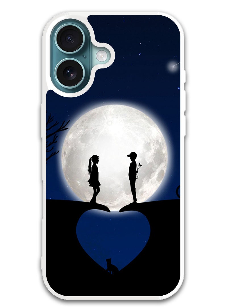 Theodor Protective Case Cover For APPLE IPHONE 16 Plus Couple heart (White Bumper) - Image 1