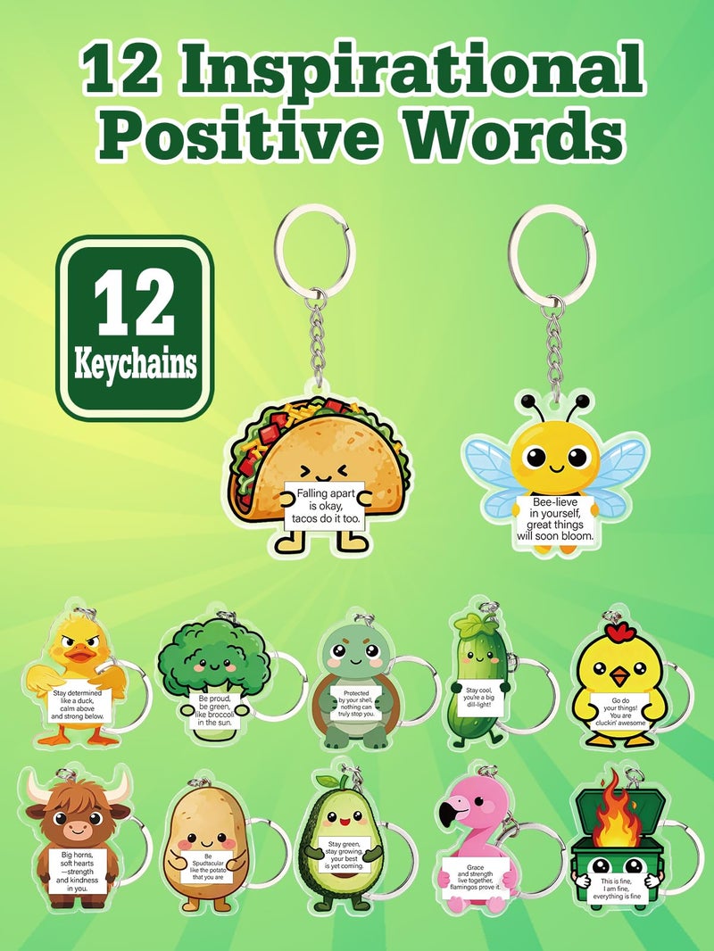 Beeplove 12 pcs Keychain Bulk Gifts for Coworkers - Group Appreciation Gifts for Employee Office Staff, Small Thank You Gift - Image 3