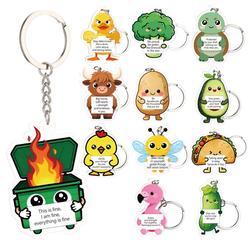 Beeplove 12 pcs Keychain Bulk Gifts for Coworkers - Group Appreciation Gifts for Employee Office Staff, Small Thank You Gift - Image 1