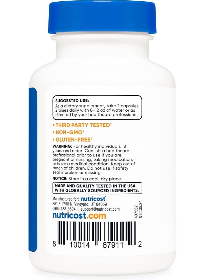 Nutricost Alpha GPC 600mg, 60 Vegetarian Capsules - Non-GMO and Gluten Free, 300mg Per Capsule - Image 4