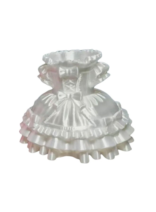 3D Printed White Dress Desktop Pen Holder and Makeup Brush Organizer for Girls Room - Image 4