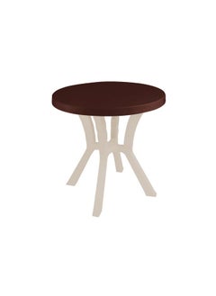 Stylish 70 cm Round Brown Table – Perfect for Small Dining or Side Table.
