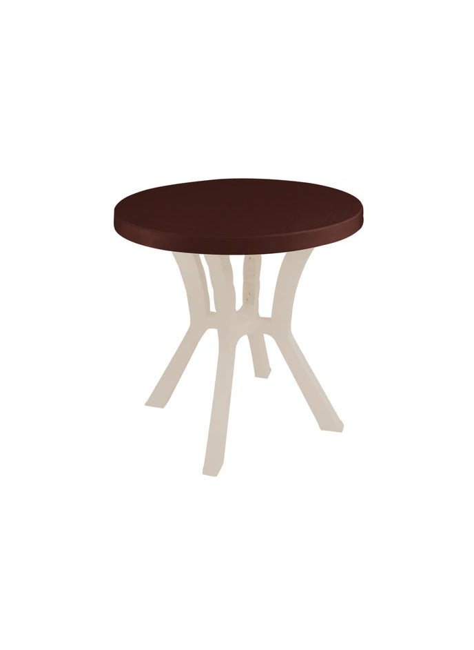 El Helal & Silver Star - Stylish 70 cm Round Brown Table – Perfect for Small Dining or Side Table. - Image 1
