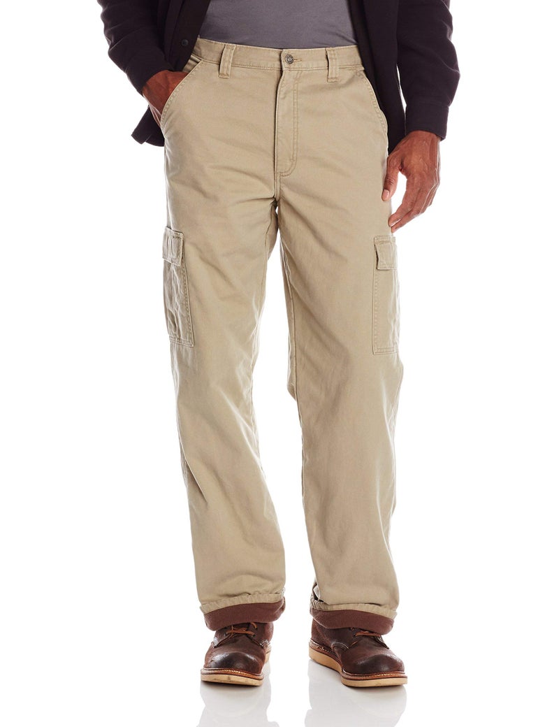 Wrangler Authentics Fleece Lined Cargo Pant, British Khaki Twill, 42W x 32L - Image 5