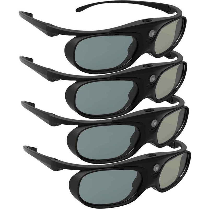 DLP Link 3D Glasses ELEPHAS 144Hz Rechargeable Active Shutter Eyewear for Most DLPLink 3D Projectors Acer ViewSonic BenQ Vivitek Optoma Panasonic Dell Viewsonic 4 Pack