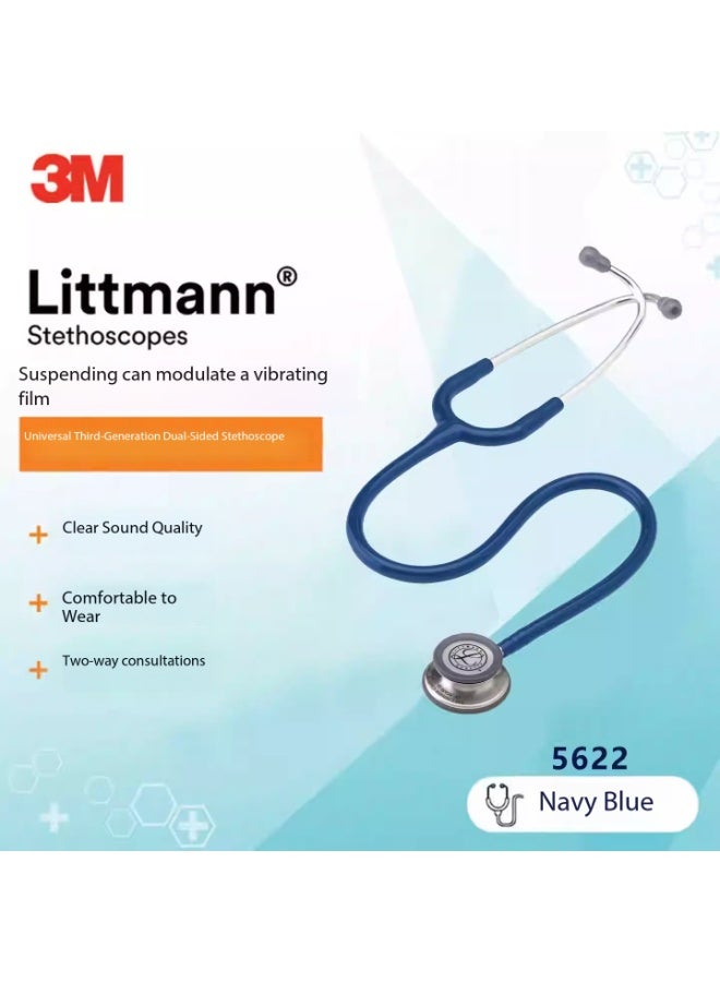 3M Littmann Classic Medical Stethoscope Universal Third Generation Double-SidedAdult and Child Stethoscope 5622 - Image 1
