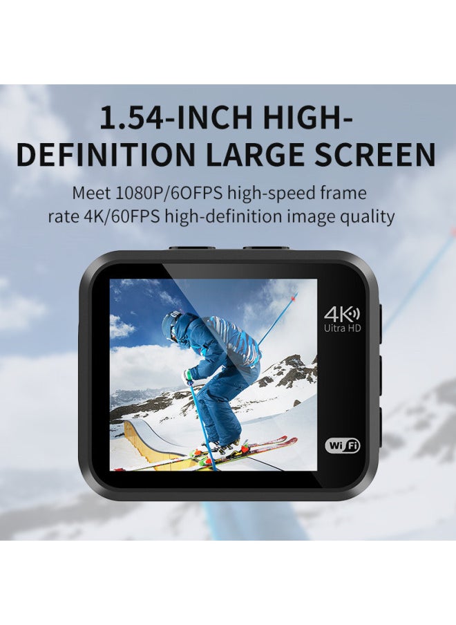 Generic HD 4K Sports Camera Bare Metal Waterproof Camera Outdoor Wide Angle Vlog Camera Riding Recorder Cross Border-Color:Black Camera + 64gb Memory Card  - Image 5
