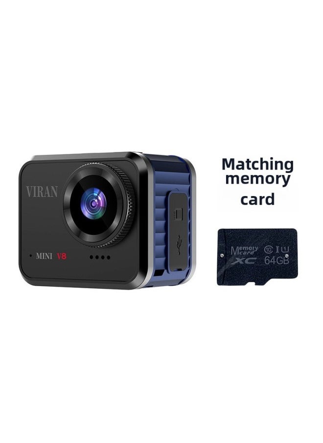 Generic HD 4K Sports Camera Bare Metal Waterproof Camera Outdoor Wide Angle Vlog Camera Riding Recorder Cross Border-Color:Black Camera + 64gb Memory Card  - Image 1