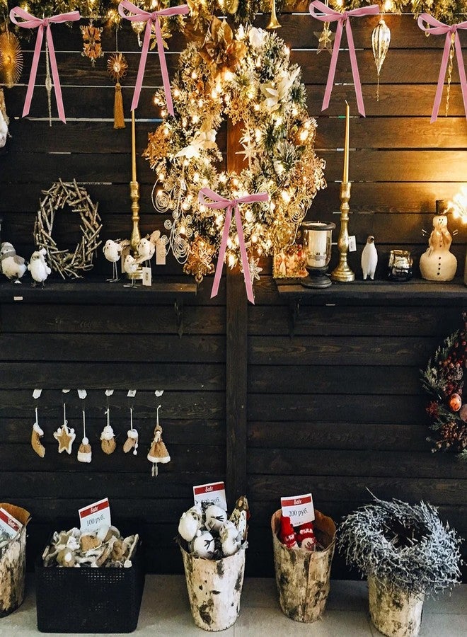 TONIFUL Pink Rose Gold Velvet Ribbon 3/8 Inch x 10yds, Vintage Velvet Ribbons, for Christmas Wreath Decoration Handmade Craft Ornaments Gift Wrapping & Bow Making, Valentine's Day Bouquet Packaging - Image 5