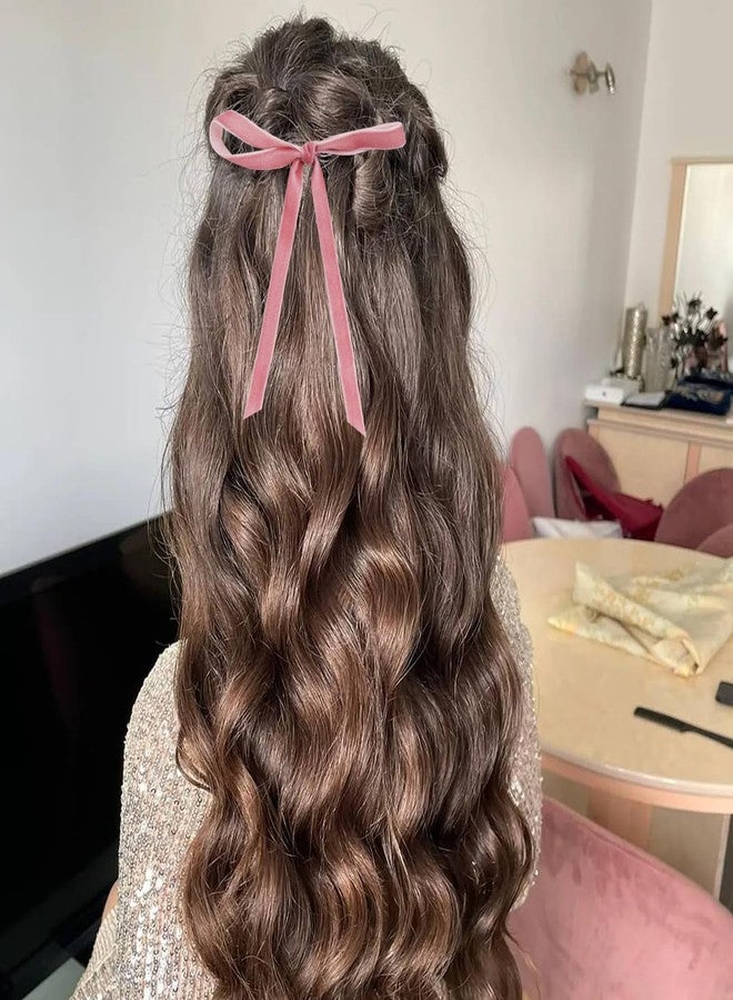 TONIFUL Pink Rose Gold Velvet Ribbon 3/8 Inch x 10yds, Vintage Velvet Ribbons, for Christmas Wreath Decoration Handmade Craft Ornaments Gift Wrapping & Bow Making, Valentine's Day Bouquet Packaging - Image 4