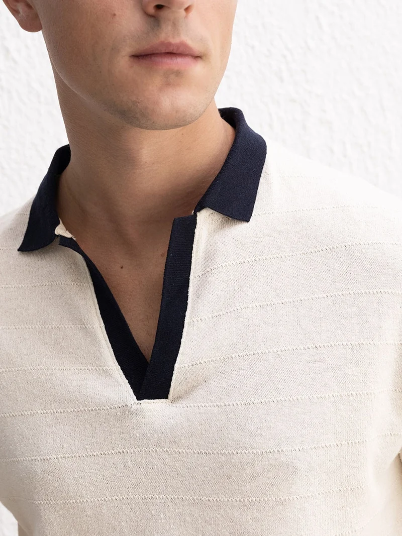 Giesto Beige Natural GIESTO Comfort Fit Polo Shirt for Men | Best Price UAE