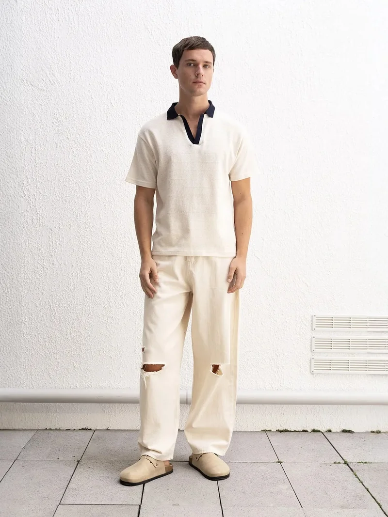 Giesto Beige Natural GIESTO Comfort Fit Polo Shirt for Men | Best Price UAE