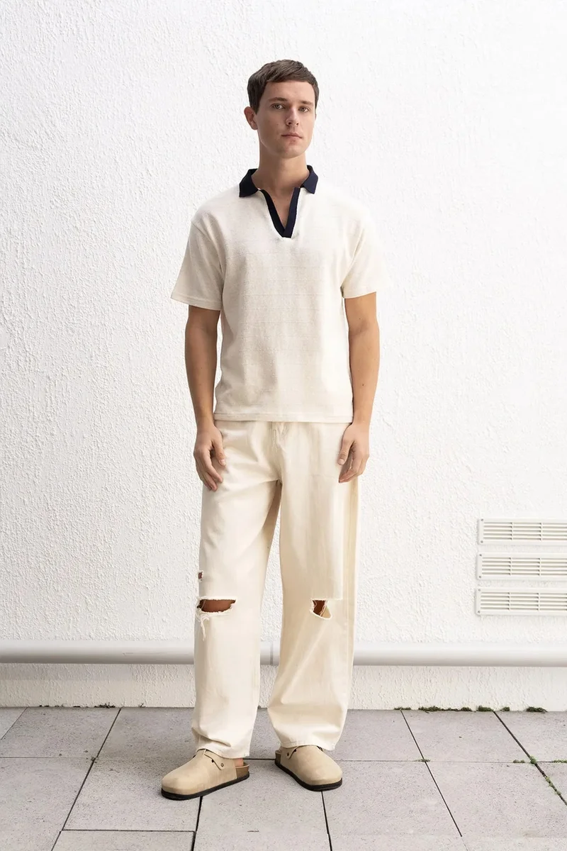 Giesto Beige Natural GIESTO Comfort Fit Polo Shirt for Men | Best Price UAE