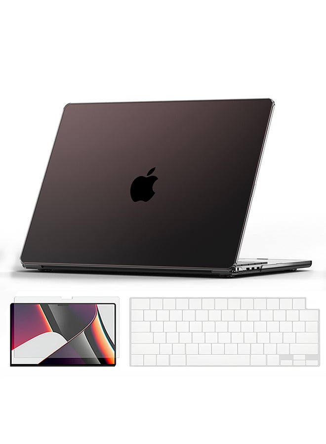 O Ozone Ultra-thin Super Crystal Case Compatible with MacBook Pro 16 (A2485,A2780,A2991,A3403,A3186)M4 2021-2024 Case+Keyboard Cover+Protector,Black - Image 1
