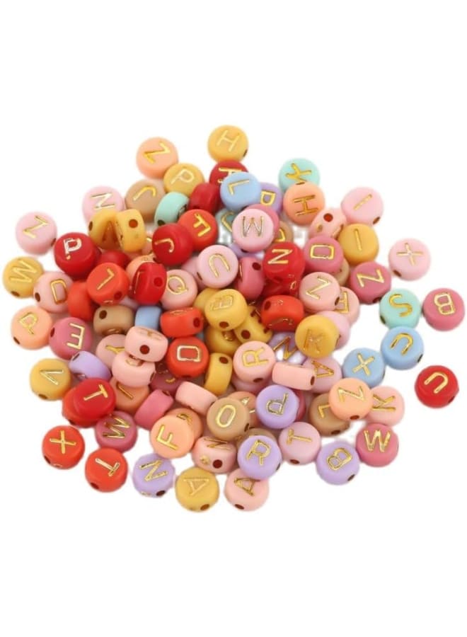 Metal Type:NONEOrigin:CN(Origin)Material:AcrylicItem Type:BeadsItem Shape:Round ShapeFine or Fashion:FashionModel Number:A0056Outer Diameter:7mm7mm Black White Letter Acrylic Beads Round Flat Alphabet Spacer B - Image 3