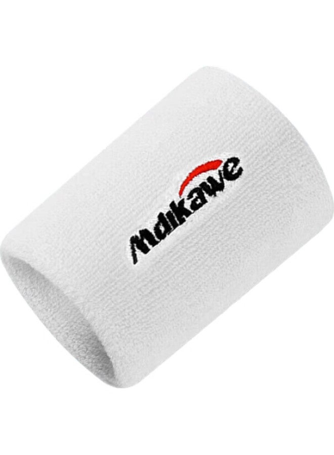 Mdikawe [Two-Pack] Wristband For Men And Women, Sports Fitness Sweat-Absorbing Sprain Protection Wrist Guard, Basketball Badminton Sweat-Wiping White - Image 2