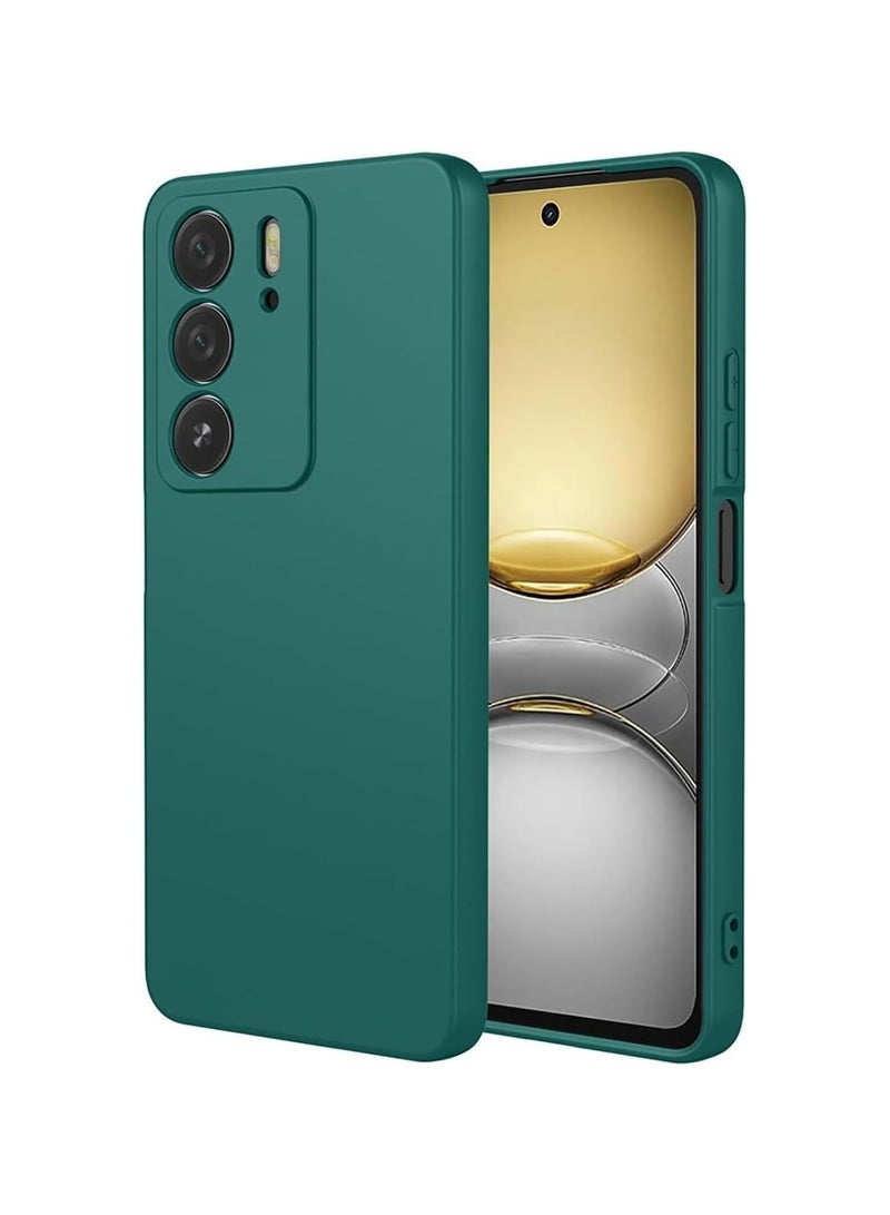 Case for Realme C75 Liquid Gel Rubber Bumper Case with Soft Microfiber Lining Cushion Slim Hard Shell Shockproof Protective Cover for Realme C75 2024 (Green)