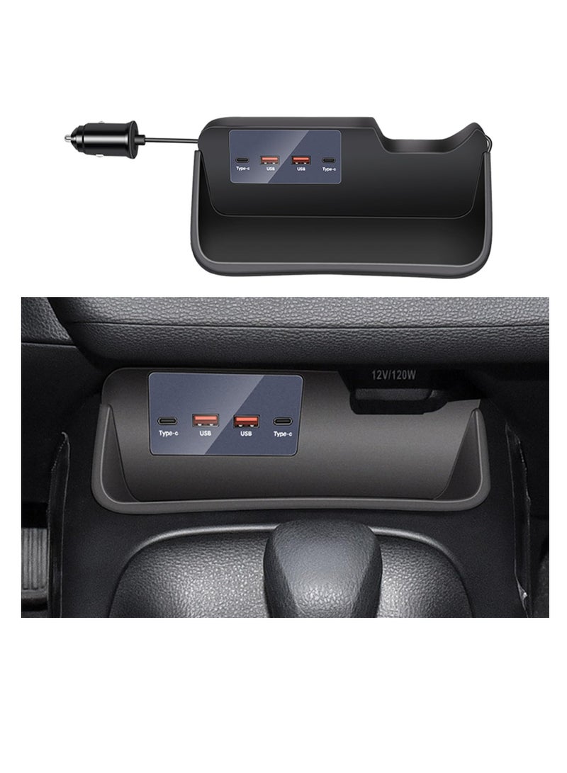 Excefore Dual USB ＆ Typc C Port Fast Charger Compatible with 2019-2022 Toyota Corolla, Fast Car Charger, 4-Ports Car Charger Adapter, 45W Fast Charging Center Console Dedicate to Your Car - Image 1