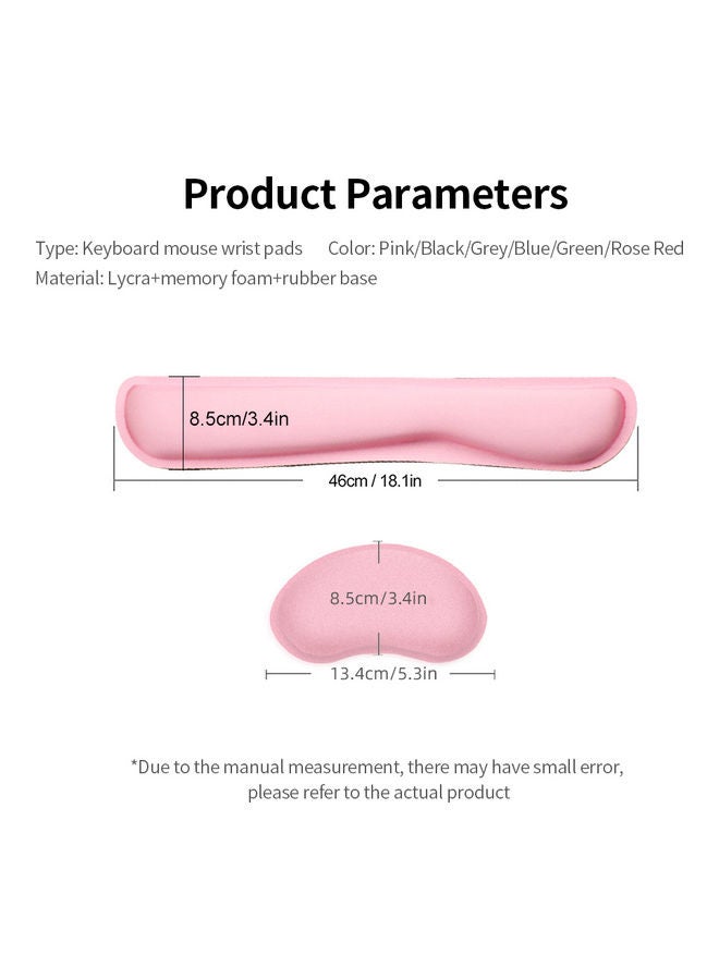 Office Gaming Keyboard Mouse Wrist Pad Red - Image 4