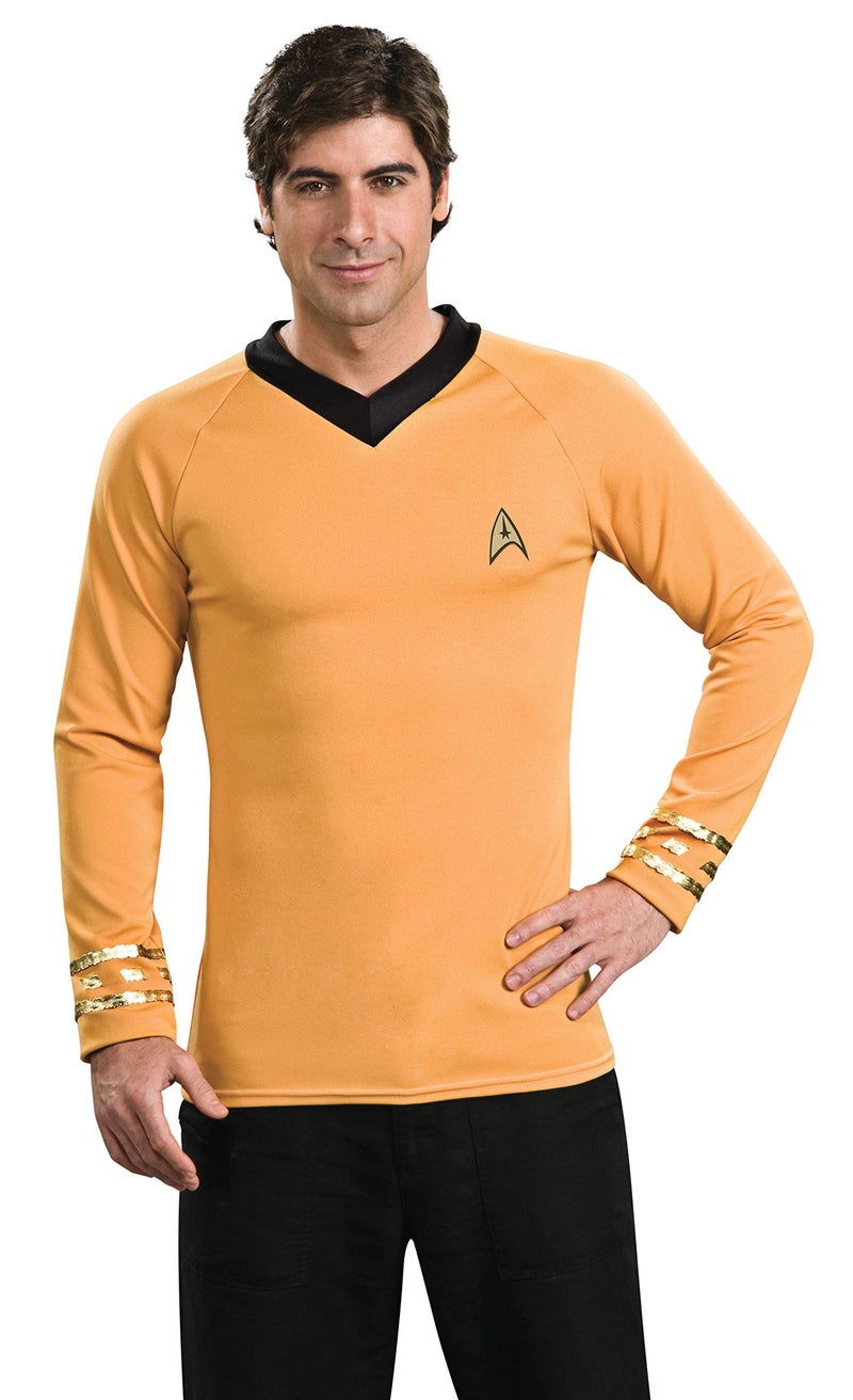 Rubies Mens Classic Star Trek Deluxe Captain Kirk Shirt Adult Costume Top, Gold, X-Large US - Image 5