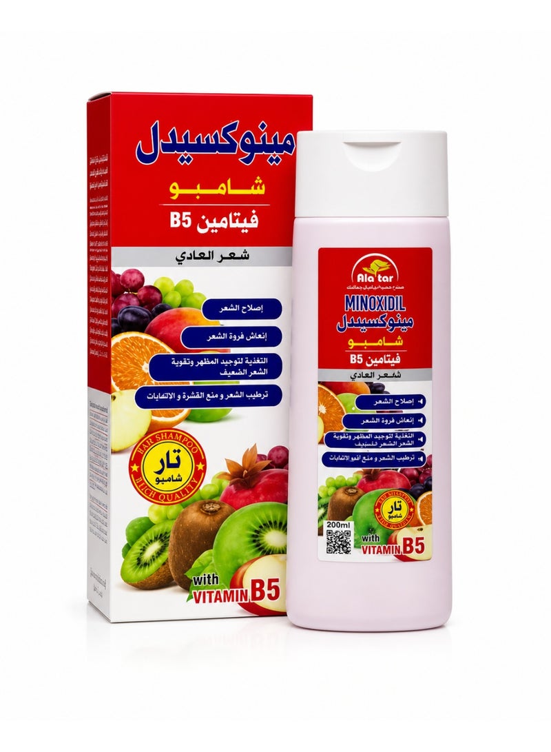 Ala tar Minoxidil Shampoo with Vitamin B5 for Hair Growth & Reduced Hair Loss, 200 ml - Image 1