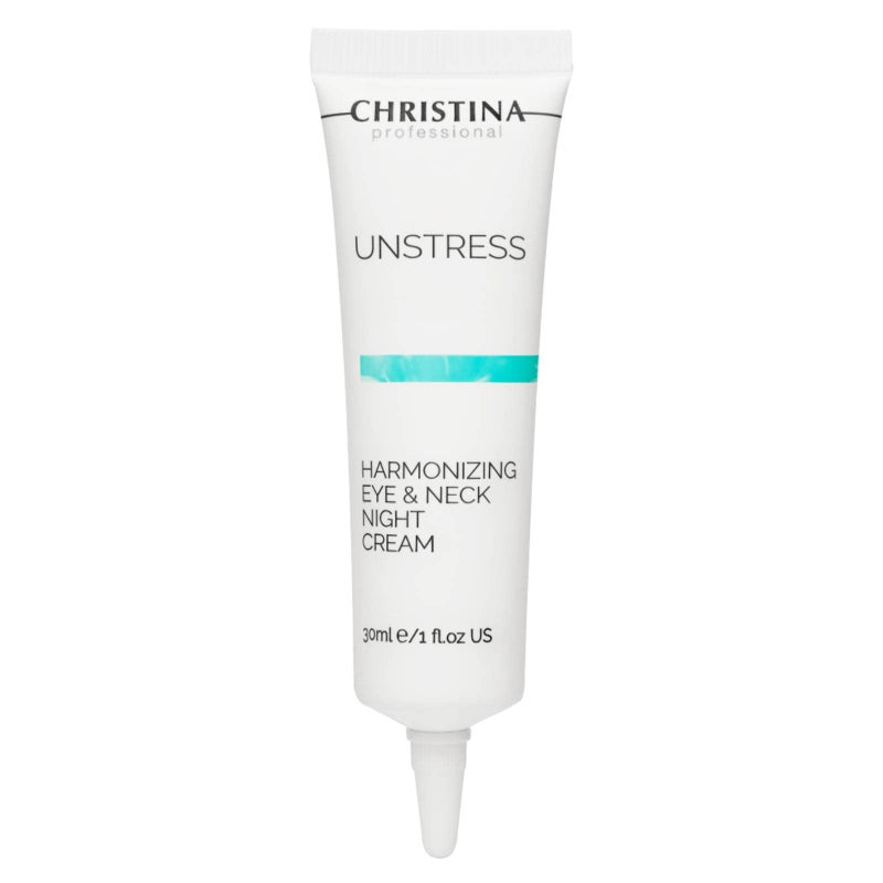 CHRISTINA Unstress Harmonizing Eye  Neck Night Cream with Retinol  Overnight Skin Repair for All Skin Types  Eye Cream Revitalizes Nourishes and Hydrates your Skin 1 fl oz 30 ml