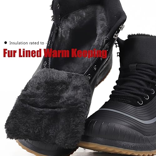 ulogu Snow Boots men Waterproof Insulated Black Duck Boots Fur Lined Warm Ankle Booties Lightweight Comfortable Winter Walking Shoes Zapatos Botas Invierno Para hombres - Image 4