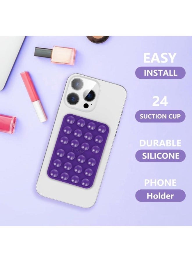 Mobile Phone Holder with Dual-Sided Suction Base – Purple – Adjustable & Strong Grip for Desk or Glass Mounting – Secure and Convenient Use - Image 4