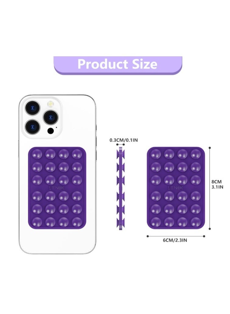 Mobile Phone Holder with Dual-Sided Suction Base – Purple – Adjustable & Strong Grip for Desk or Glass Mounting – Secure and Convenient Use - Image 3