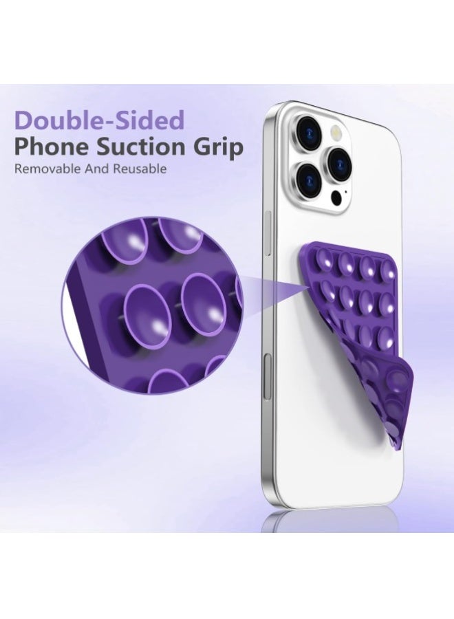 Mobile Phone Holder with Dual-Sided Suction Base – Purple – Adjustable & Strong Grip for Desk or Glass Mounting – Secure and Convenient Use - Image 2