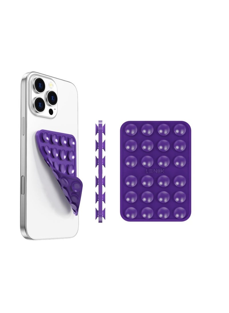 Mobile Phone Holder with Dual-Sided Suction Base – Purple – Adjustable & Strong Grip for Desk or Glass Mounting – Secure and Convenient Use - Image 1