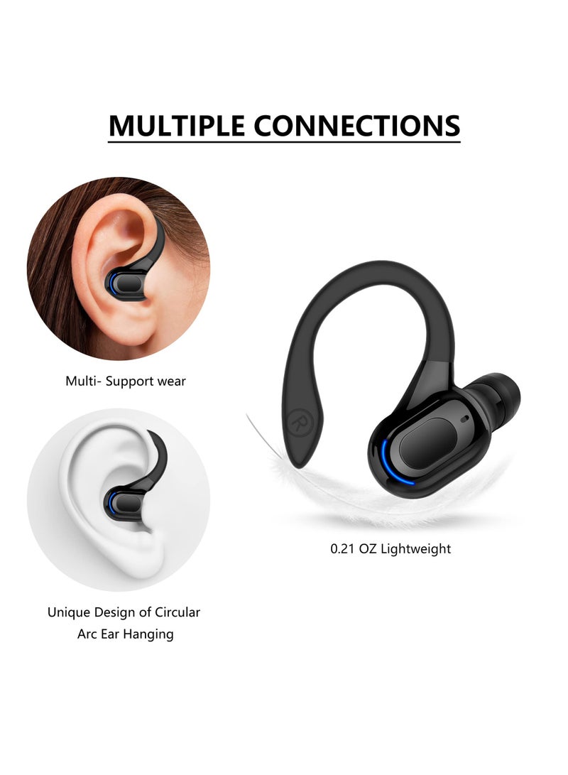 KASTWAVE Bluetooth Headset, Wireless Bluetooth Earpiece V5.2 Headphones with Mic Noise Canceling In Ear Bluetooth Headset Earphones Earbuds for Business Office Driving Black  - Image 4