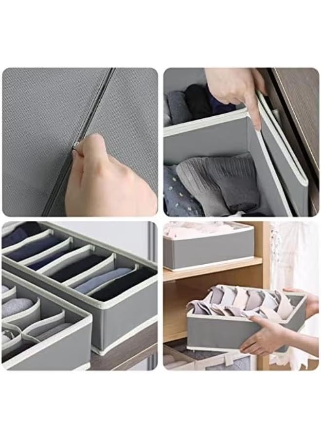 Sitake 8 Set Foldable Closet Underwear Organizer, Storage Boxes Under Bed Organizer For Underwear, Bras, Socks, Ties, Belts, Tank Tops - Drawer Dresser Divider - Closet Organizers - 8 Pack (Gray) - Image 5