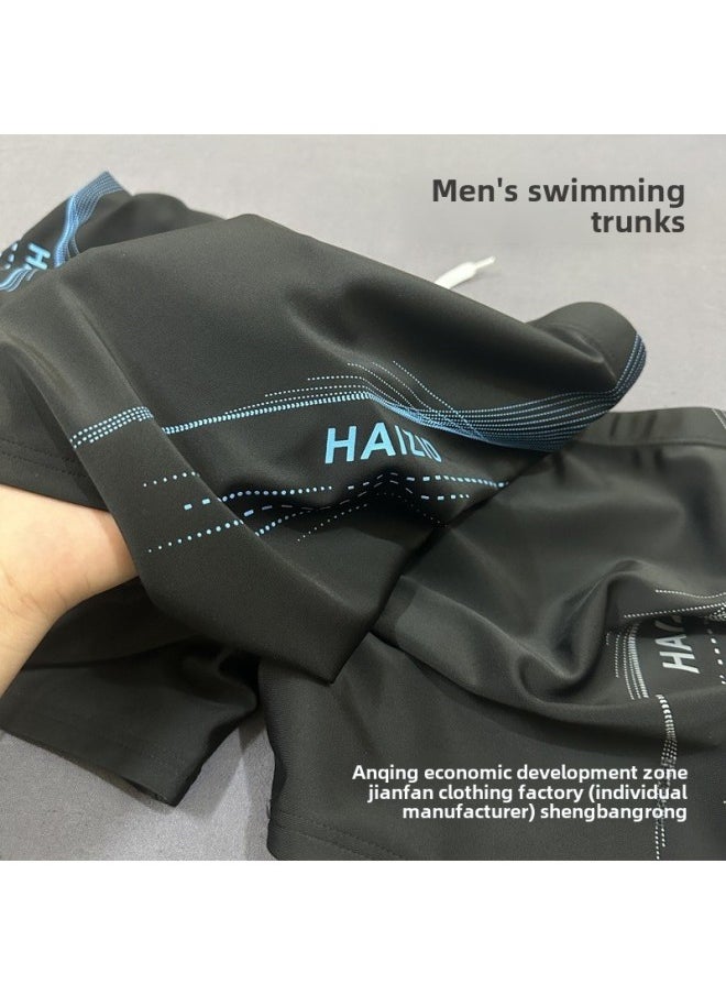 Generic - Add Fertilizer To Increase Swimming Trunks Men's Embarrassing Quick-drying Jin Breathable Swimming Hot Spring Code Professional Anti-fat Man-Color:Gray-Size:3xl 65-75kg - Image 1
