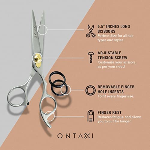 ONTAKI Hair Cutting Scissors - 6.5" Japanese Steel Hair Shears for Beard & Mustache - Hand-Forged Tool for Barbers - Men & Women - Haircut Scissors - Image 5