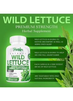 Parker Naturals Wild Lettuce Capsules, 1200mg Herbal Sleep Supplement with 4:1 Wild Lettuce Extract, Lactuca Virosa Soothes Discomfort, 120 Capsules  - Image 3