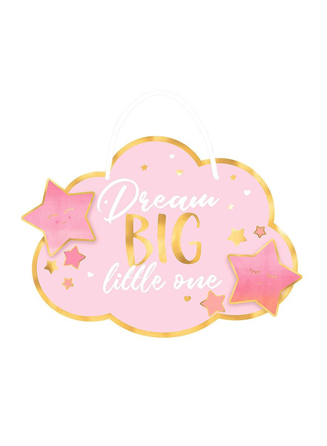 Amscan Oh Baby! Girl Hanging Sign Decoration, Baby Shower Party Supplies