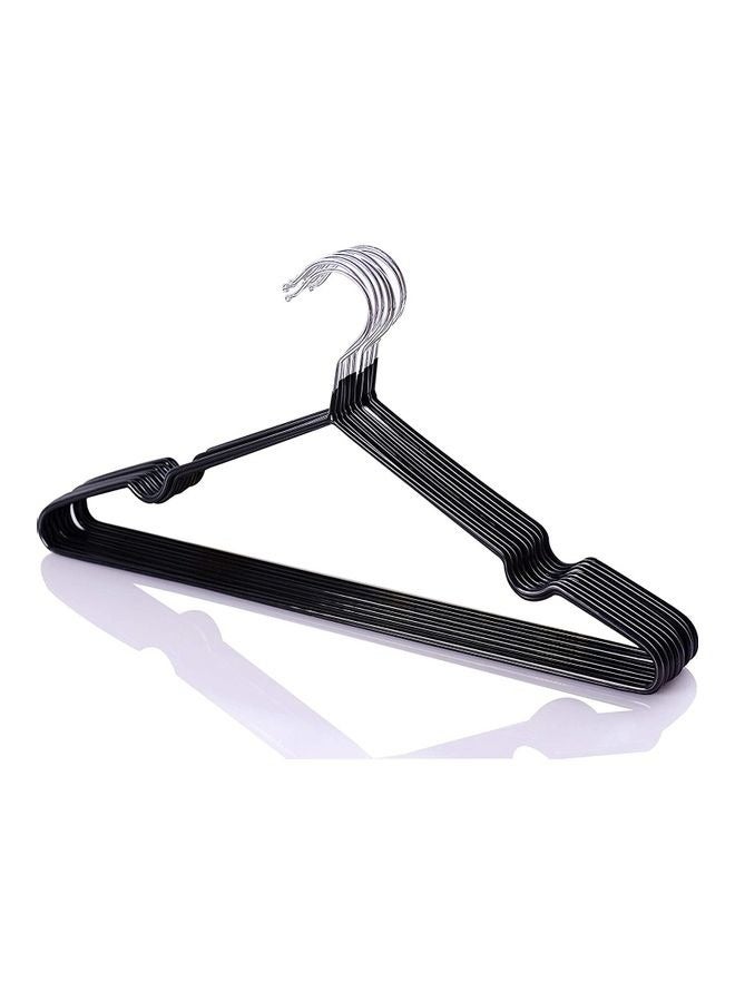 10-Piece Non-Slip Metal Cloth Hanger Set Black/Silver 40cm - Image 1