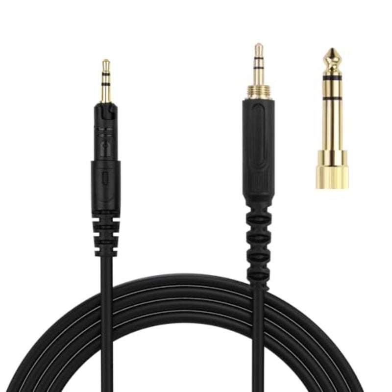 كابل ATH-M50x بديل سلك Aux متوافق مع Audio Technica ATH-M40x، ATH-M50x، ATH-M70x، ATH-M60x، سلك Aduio من 2.5 مم إلى 3.5 مم مع محول 6.35 مم، 6.6 قدم - Image 1