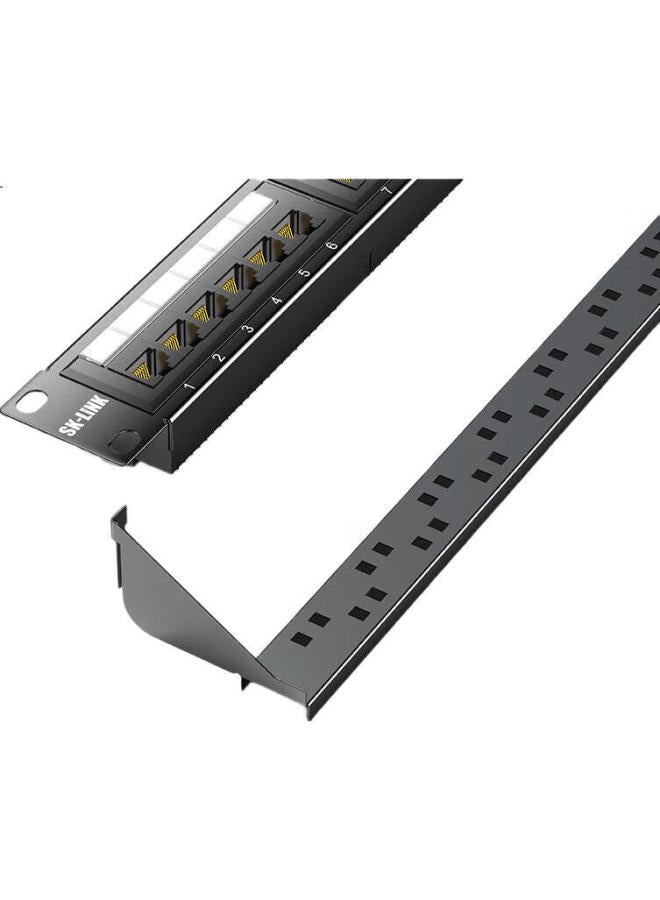 Sk-Link Cat6 Network Patch Panel 24 Ports, Cat6 19-Inch Rack-Mounted 1U Unshielded Cabinet, Engineering-Grade Gold-Plated Cable Management Rack, Network Cable Management Trough, Sk-P6 - Image 1