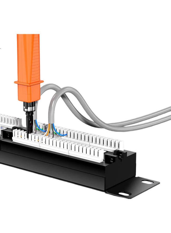 Sk-Link Cat6 Network Patch Panel 24 Ports, Cat6 19-Inch Rack-Mounted 1U Unshielded Cabinet, Engineering-Grade Gold-Plated Cable Management Rack, Network Cable Management Trough, Sk-P6 - Image 3