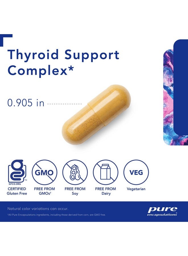 Pure Encapsulations Thyroid Support Complex - يدعم صحة الغدة الدرقية* - مكمل مضاد للأكسدة - مع أشواغاندا واليود - غير معدّل وراثيًا ونباتي - 120 كبسولة - Image 3