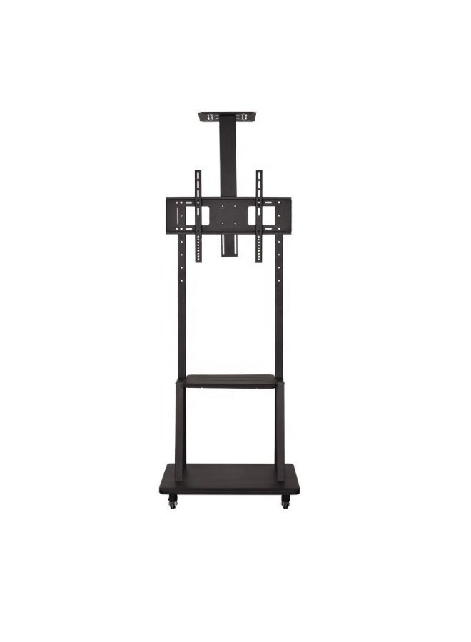 كن واحدًا سلة التلفزيون المتنقلة,الارتفاع قابل للتعديل مع عجلات قابلة للقفل المتداول التلفزيون الوقوف,32 "-65" الطابق التلفزيون جبل الوقوف,2 مستوى AV الرفوف لشاشة LED لوحة مسطحة كبيرة,ماكس VESA 600x400mm - Image 3
