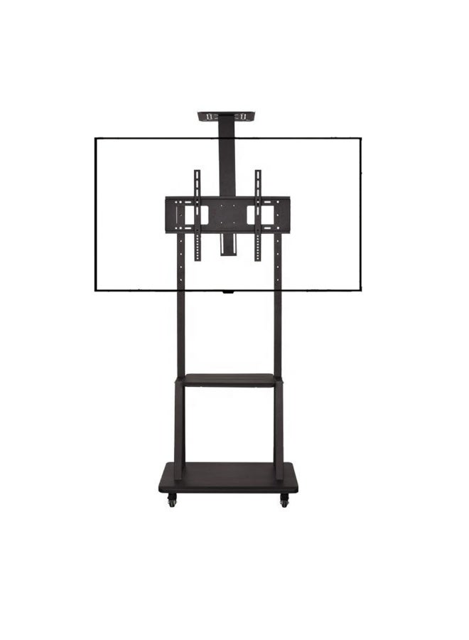 كن واحدًا سلة التلفزيون المتنقلة,الارتفاع قابل للتعديل مع عجلات قابلة للقفل المتداول التلفزيون الوقوف,32 "-65" الطابق التلفزيون جبل الوقوف,2 مستوى AV الرفوف لشاشة LED لوحة مسطحة كبيرة,ماكس VESA 600x400mm - Image 1