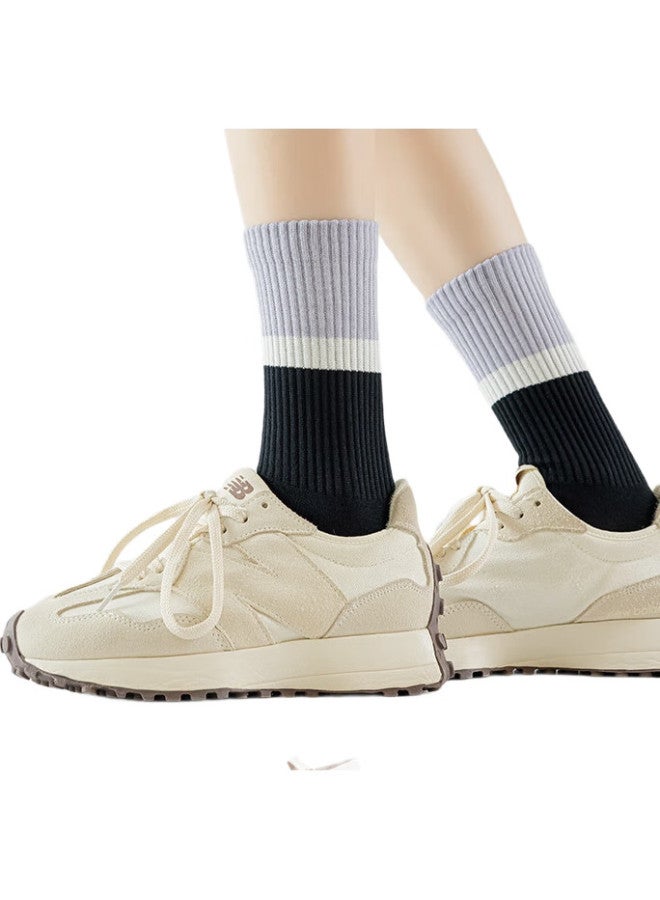 Liberal Freed Women's Socks, Spring And Summer, 7a Grade Antibacterial And Odor-resistant, Seamless, Anti-pilling, Mid-calf Socks, Contrasting Color, Yoga Sports Long Socks - Image 2